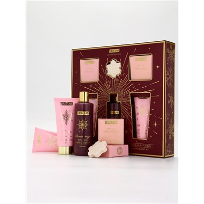 Подарочный набор новогодний, гель для душа, лосьон, пена, соль для ванны 2 шт., бомбочка, URAL LAB