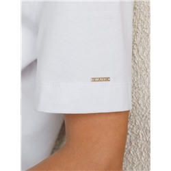 Свободная футболка с принтом из премиального хлопка с эластаном