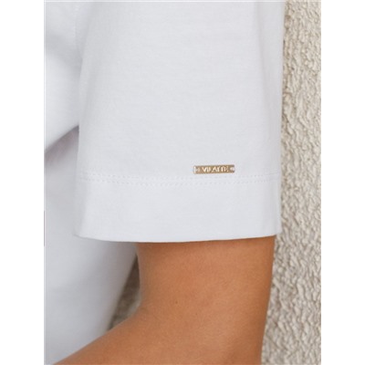 Свободная футболка с принтом из премиального хлопка с эластаном