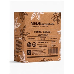 Подарочный набор женский VEGAN.Love.Studio, гель для душа, мыло для рук, парфюмированный, бобы тонка, кожа