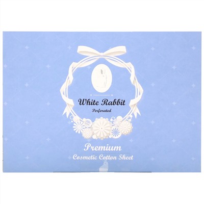 White Rabbit, Premium Cosmetic Cotton Sheet, Perforated, 200 Sheets
