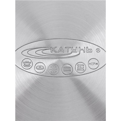 Кастрюля Катунь «ЭЛИС ГОЛД», 2.5 л, 18×11.5 см, стеклянная крышка, нержавеющая сталь, ручки золотистые