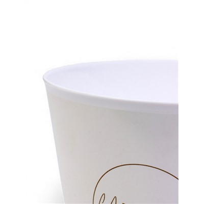 Кашпо для цветов «Цветы», 800 мл, d=12 см, h=11 см, пластиковое, белое