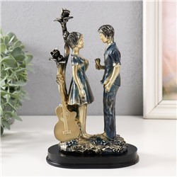 Фигурка полистоун «Парочка - свидание под розовым деревом», синий, 22.5×12×8 см