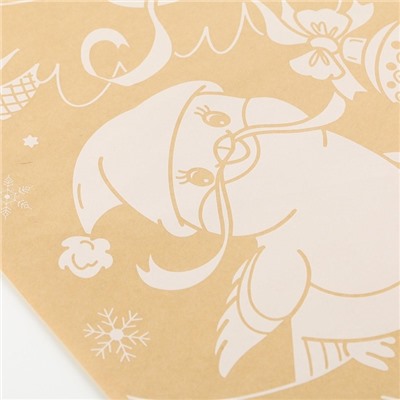 Наклейки на окна многоразовые «Новогодняя суета», 33×50 см