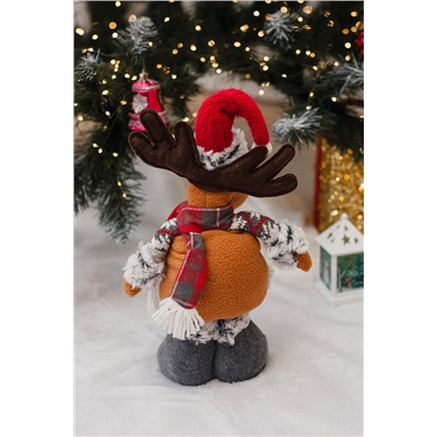 Игрушка новогодняя с выдвижными ногами Олень серые ботики серый