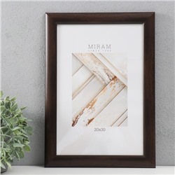 Фоторамка для фото 20×30 см «МИРАМ», пластик, т. орех, (пластиковый экран)