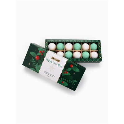 Бомбочки для ванны Happy New Year, аромат рождественская ель, набор 12 шт. × 20 г, URAL LAB