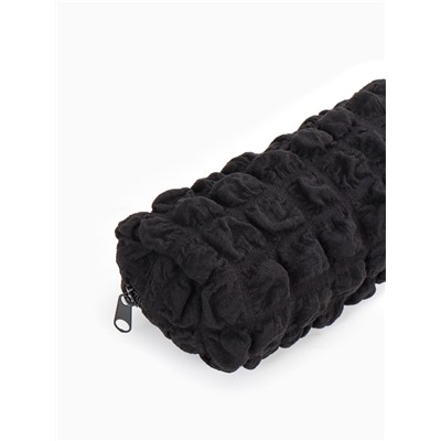 Косметичка на молнии женская, с подкладкой, для косметики, лекарств, чёрная