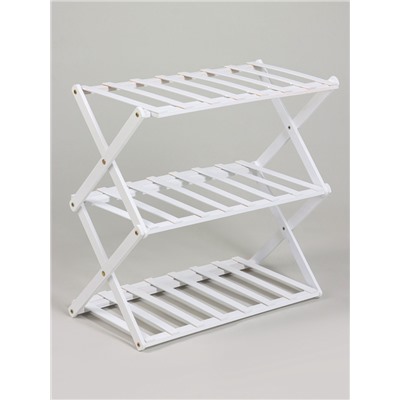 Подставка для цветов Greengo, 3 полки, 50×25×46 см, напольная, бамбук, белая