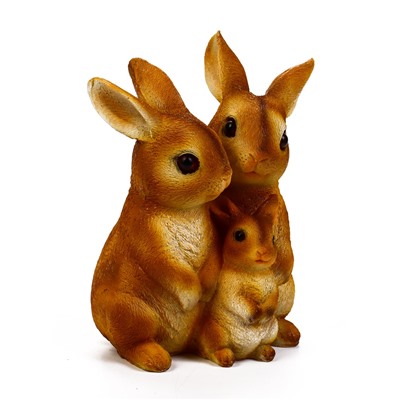 Садовая фигура из полистоуна «Семья зайцев», 26×17×13 см