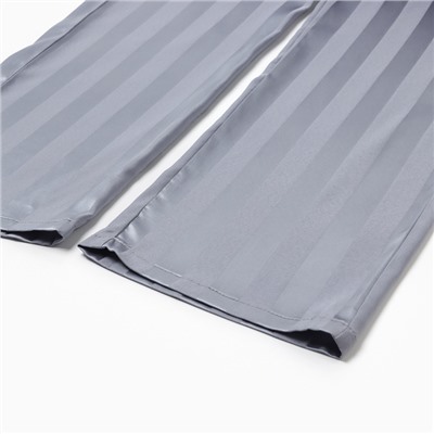 Пижама женская (рубашка, брюки) KAFTAN «Полоска», серо-голубая, размер 48-50