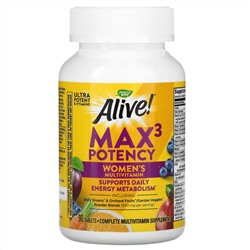 Nature's Way, Alive! Max3 Potency, мультивитамины для женщин, 90 таблеток