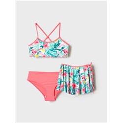 Комплект трикотажный для девочек: купальный костюм, юбка