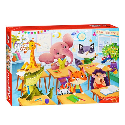 Маски-пазлы 35 "Зверята в школе" №8