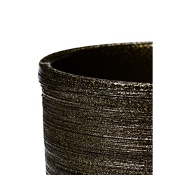 УЦЕНКА Горшок цветочный с поддоном 5л, темное золото керамика, "Золото" (М)