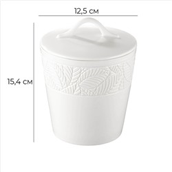 Банка для сыпучих Magistro Crotone, 600 мл, 12.5×15.4 см, фарфор, белая
