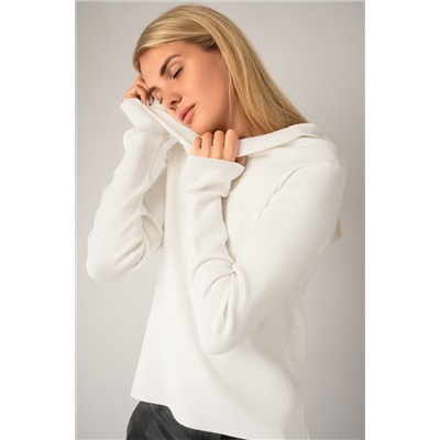 Женский вязаный джемпер с открытыми плечами Happyfox