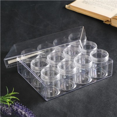 Баночка для мелочей «Круг», пластик, набор 12 шт., 4.8×3.7×3.7 см