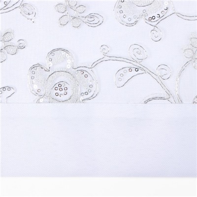 Дорожка на стол Этель с пайетками, 40×90 ±5 см, п/э, белая