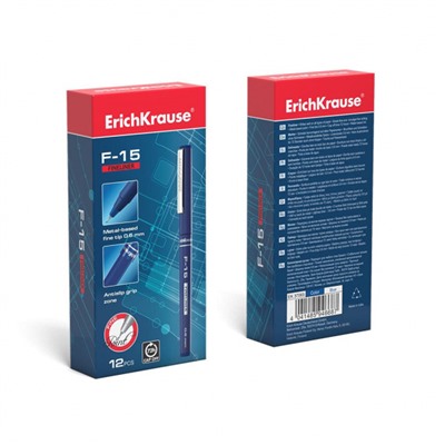 Ручка капиллярная F-15 0.6мм синяя 37065 ErichKrause