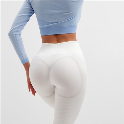Легинсы спортивные женские MINAKU: SPORTLY, белые, размер 42-44