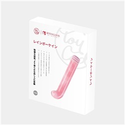 Розовый компактный вибратор из стекла Magic Cane - 12 см.