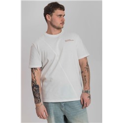 Футболка из кулирки с декоративной отстрочкой и принтом М125059Пм