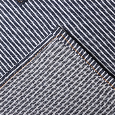 Фартук «Этель» джинсовый в полоску, синий, 65% хлопок, 35% п/э