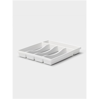 Лоток для столовых приборов Griten, с силиконовой вставкой, 5 отделений, 33.5×29.3×4.5 см, пластик, белый