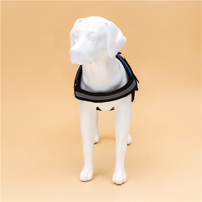 Шлейка К9 мягкая светоотражающая, размер L, ОГ 68-80 см, вес 17.5-32.5 см, синяя