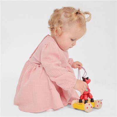 Платье для девочки с воротничком «Крошка Я. Муслин», рост 92-98 см, пудровый