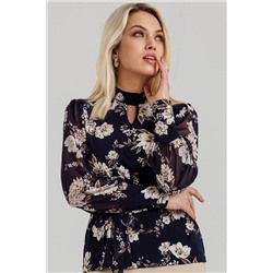 Блузка женская  7010/01/Синий, бежевый