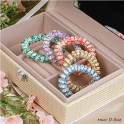 Резинка-пружинка для волос 50 см / QQ67-15 /уп 200/микс