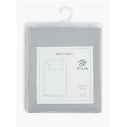 Простыня евро «Этель» Base Collection, 220×215 см, светло-серая, хлопок 100%, бязь