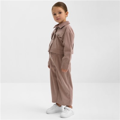 Костюм для девочки KAFTAN Velvet, размер 34 (122-128 см), цвет кофе