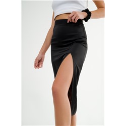 Юбка Офис с вырезом черная