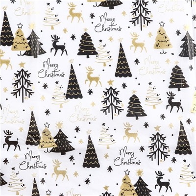 Бумага упаковочная тишью, новогодняя упаковка «Оленята»,50×65 см