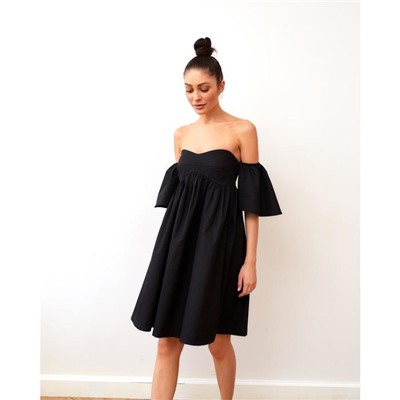 Платье с открытыми плечами MIST, размер 48, цвет чёрный