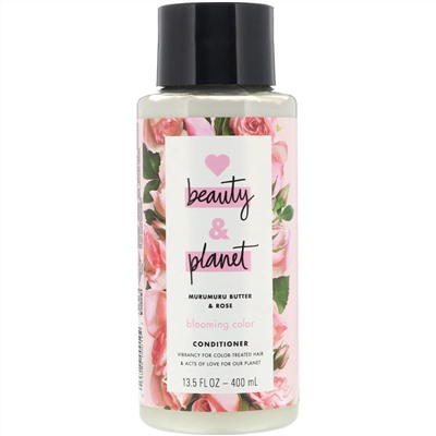 Love Beauty and Planet, Кондиционер для яркости цвета волос, «Масло мурумуру и роза», 400 мл