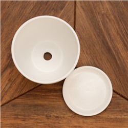 Горшок для цветов «Колор гейм», керамический, с поддоном, 1.4 л, белый