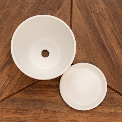 Горшок для цветов «Колор гейм», керамический, с поддоном, 1.4 л, белый