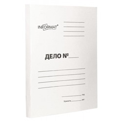 Скоросшиватель бумажный (без замка) А4 "ДЕЛО" 320 г/кв. м немелован. RP0032W inФОРМАТ