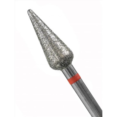 MANITA Фреза алмазная капля большая для аппаратного маникюра 856.104.260.125.050 ФАК-5,0 12,5М, красная насечка, ø 5,0 мм, 5 шт. 28348