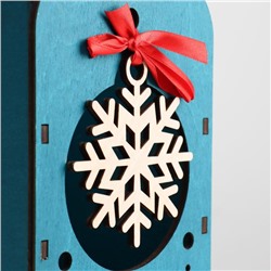 Подарочная коробка деревянная с ёлочной игрушкой «Звёздочка», упаковка, 12.6×11.8×26 см