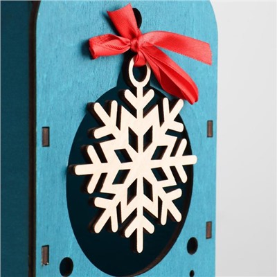 Подарочная коробка деревянная с ёлочной игрушкой «Звёздочка», упаковка, 12.6×11.8×26 см