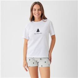 Пижама новогодняя женская (футболка, шорты) KAFTAN «Елки», размер 48-50