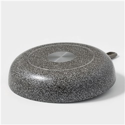 Сковорода Onyx, d=28 см, съёмная ручка, стеклянная крышка, антипригарное покрытие, алюминий, серая