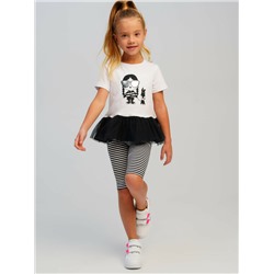 Комплект трикотажный для девочек: брюки (легинсы укороченные), фуфайка (футболка)
