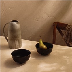 Салатники SL Home «Дарк», 750 мл, d=15 см, набор 2 шт., фарфор, чёрные